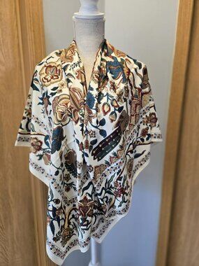 Floral Bohemian Patterned Square Scarf Size 51 X 51 inch